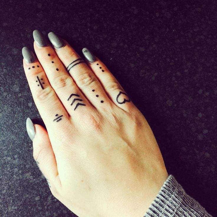 Geometric Patterns finger tattoo ideas